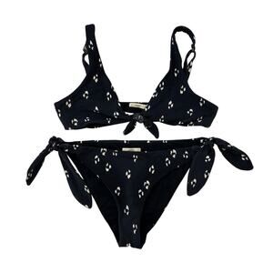 EberJey women's Black & White Simple Print Classic Bikini Size Small
